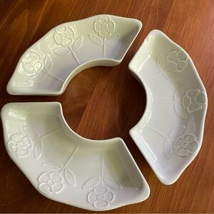 Three (3) Vtg. CALIFORNIA POTTERY USA 259 Lazy Susan Relish/Chips/Serving Dishes